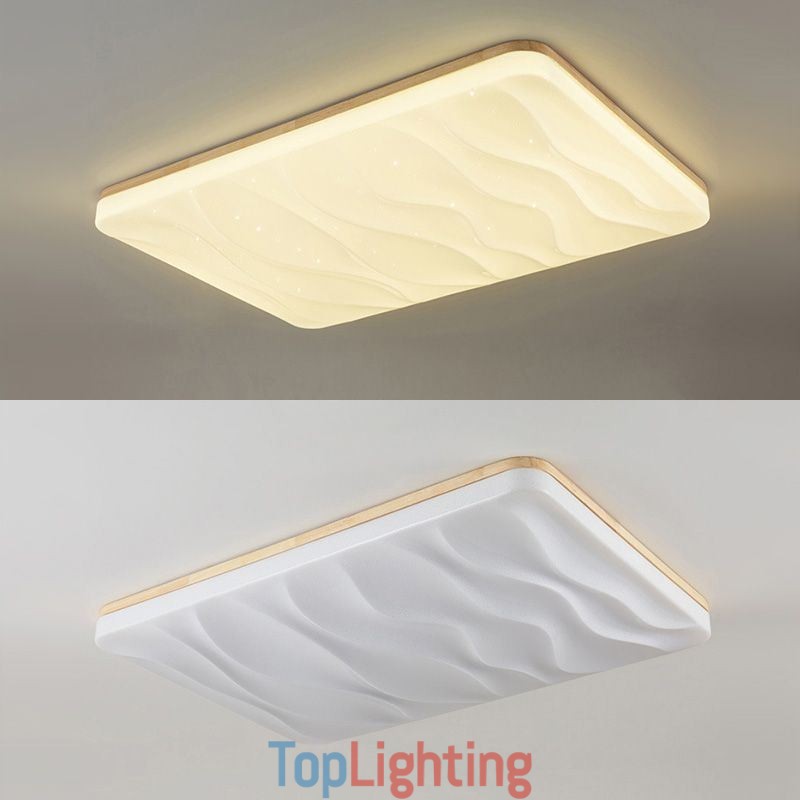 Japanese Acrylic Ceiling Light Rectangular Corrugated Ceiling Lamp