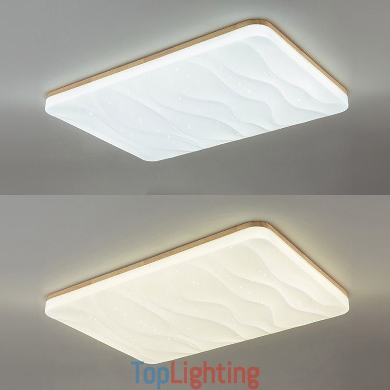 Japanese Acrylic Ceiling Light Rectangular Corrugated Ceiling Lamp