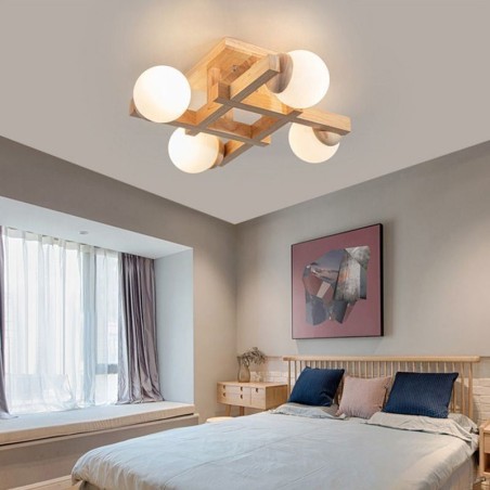 Japanese Wood Ceiling Light Magic Bean Molecular Ceiling Lamp Japanese Wood Ceiling Light Magic Bean Molecular Ceiling Lamp