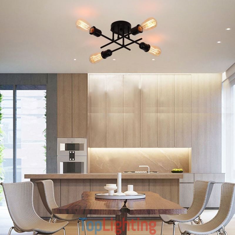 Flush Mount Ceiling Light Fixture 4 Light Socket