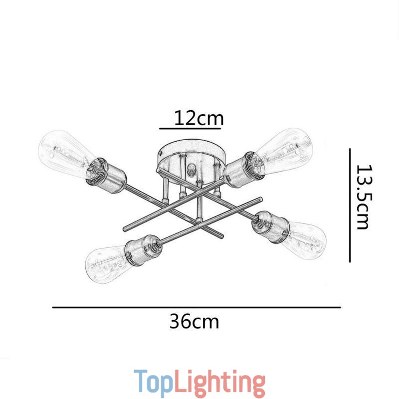 Flush Mount Ceiling Light Fixture 4 Light Socket
