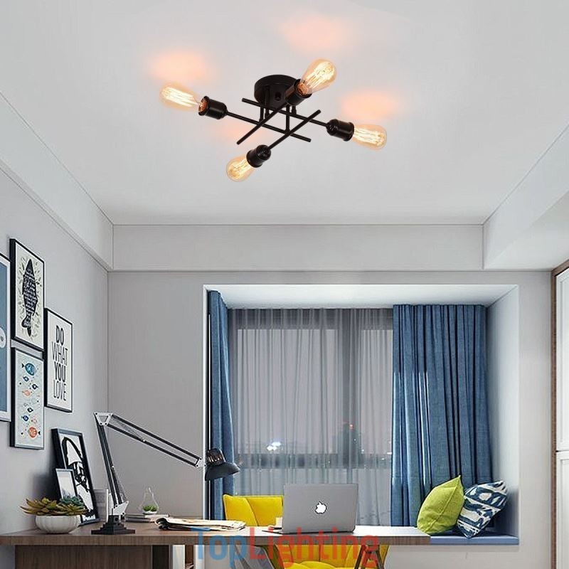 Flush Mount Ceiling Light Fixture 4 Light Socket