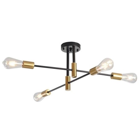 4 Lights Black Sputnik Chandelier Mid Century Semi Flush Mount Ceiling Light 4 Lights Black Sputnik Chandelier Mid Century Semi Flush Mount Ceiling Light