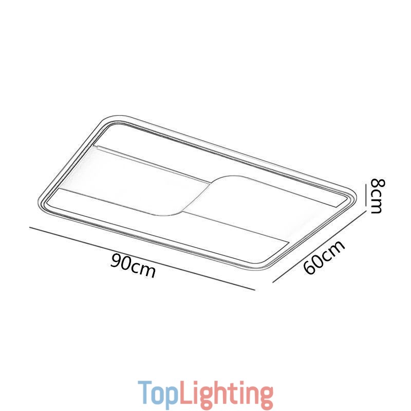 Modern Ceiling Lights Fixture Rectangular Flush Mount Ceiling Lamps 90*60cm