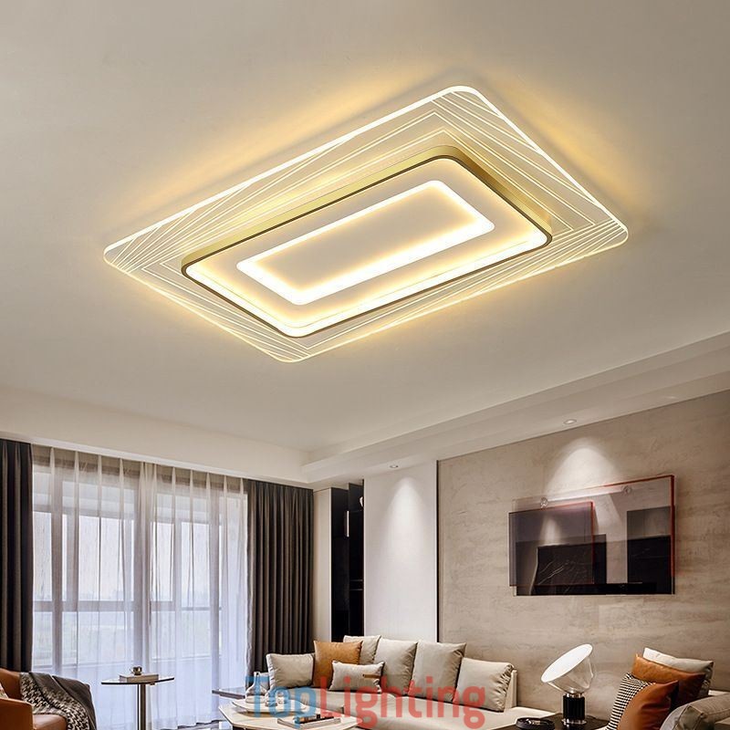 Rectangular Flush Mount Ceiling Light Minimalist Acrylic Ultrathin Ceiling Lamp
