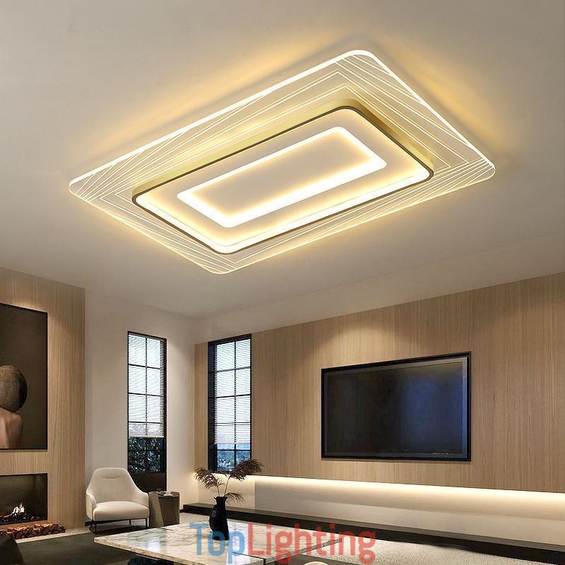 Rectangular Flush Mount Ceiling Light Minimalist Acrylic Ultrathin Ceiling Lamp