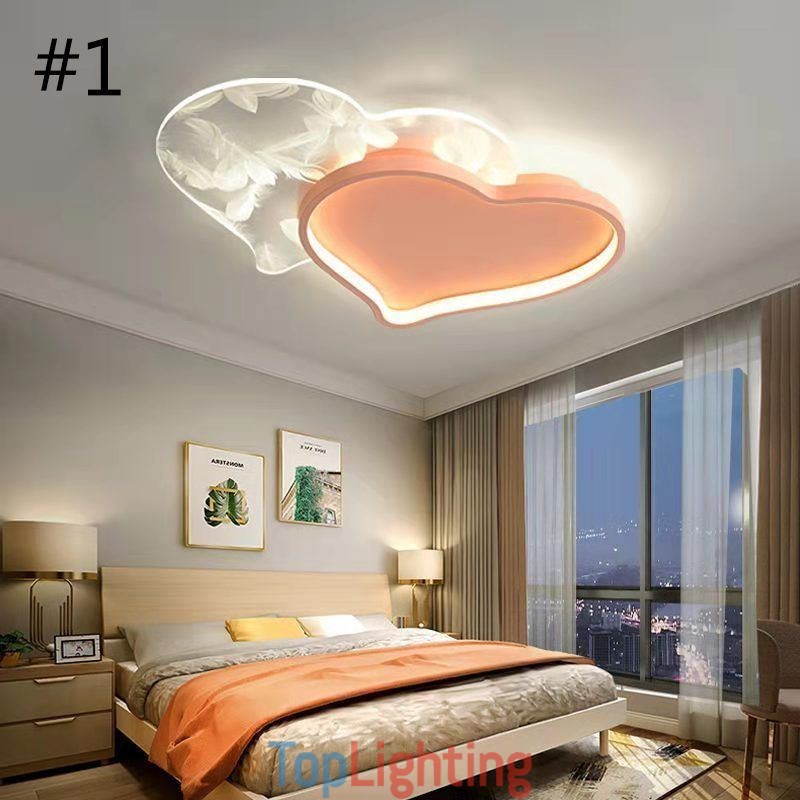 Modern Lights Heart Shape Flush Mount Ceiling Light Girls