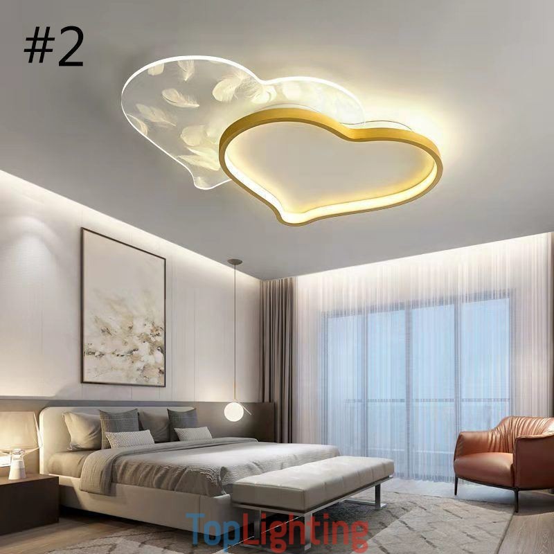 Modern Lights Heart Shape Flush Mount Ceiling Light Girls