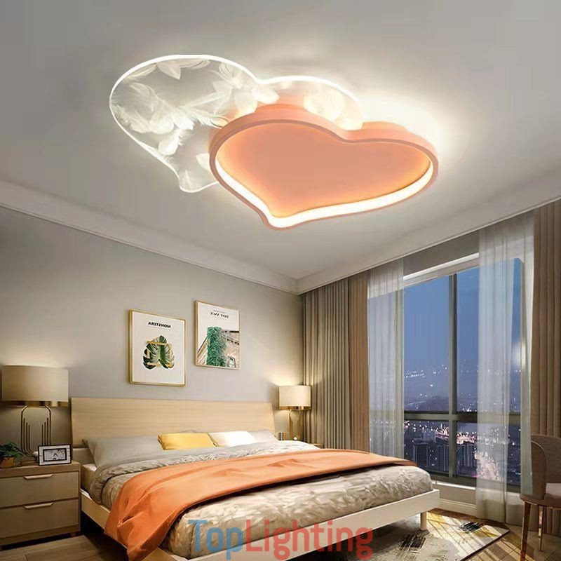 Modern Lights Heart Shape Flush Mount Ceiling Light Girls