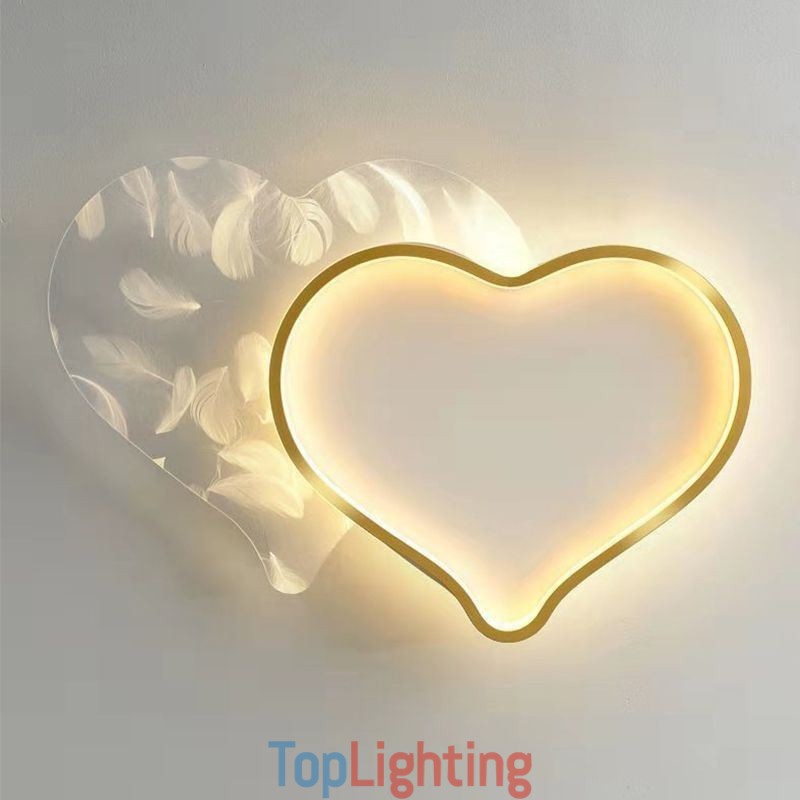Modern Lights Heart Shape Flush Mount Ceiling Light Girls