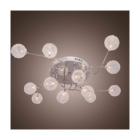 G4 12 light Iron Flush Mount Light with Aluminum Shades G4 12 light Iron Flush Mount Light with Aluminum Shades