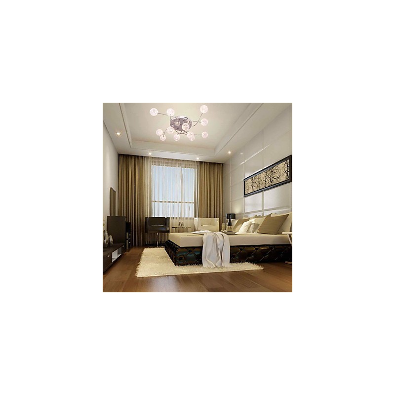 G4 12 light Iron Flush Mount Light with Aluminum Shades