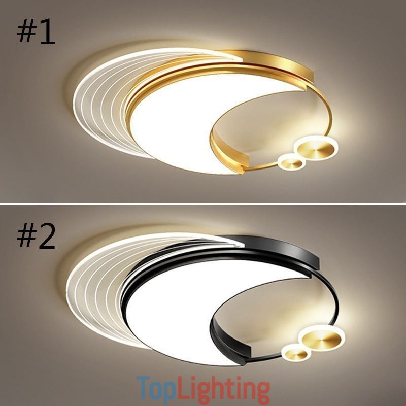 Dimmable Ceiling Light Modern Flush Mount Lighting Fixtures with Moon Shape 36W