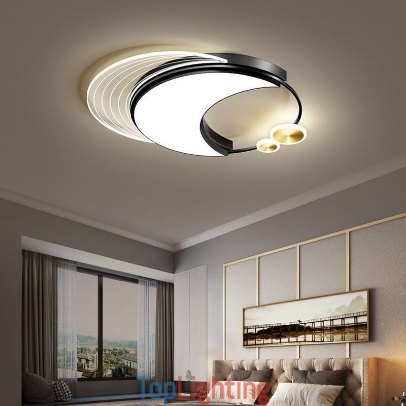Dimmable Ceiling Light Modern Flush Mount Lighting Fixtures with Moon Shape 36W