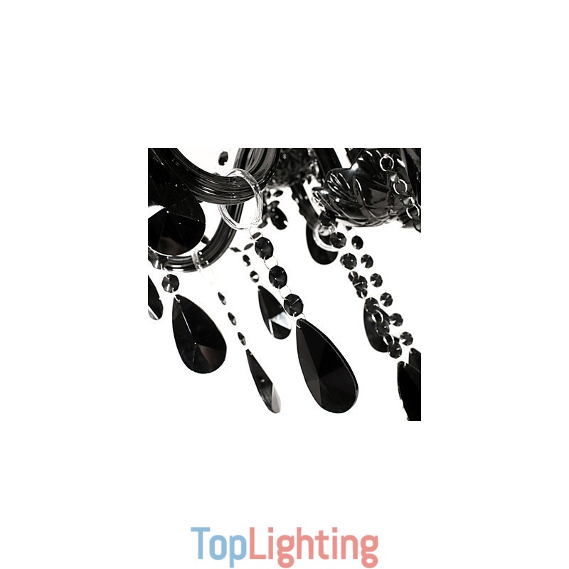 Chandelier Black Crystal Modern 6 Lights