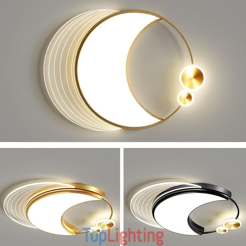 Dimmable Ceiling Light Modern Flush Mount Lighting Fixtures with Moon Shape 36W