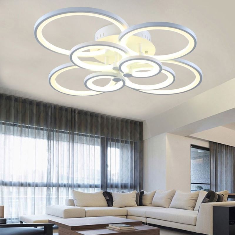 Dimmable Ceiling Light Modern Ring Circle Flush Mount Ceiling Lamp