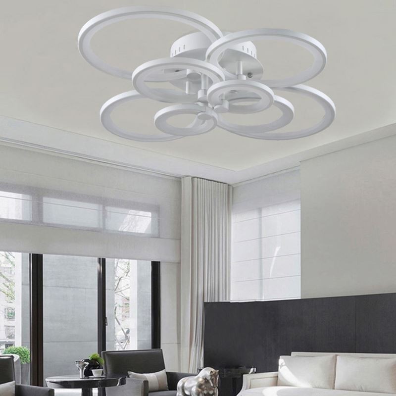 Dimmable Ceiling Light Modern Ring Circle Flush Mount Ceiling Lamp