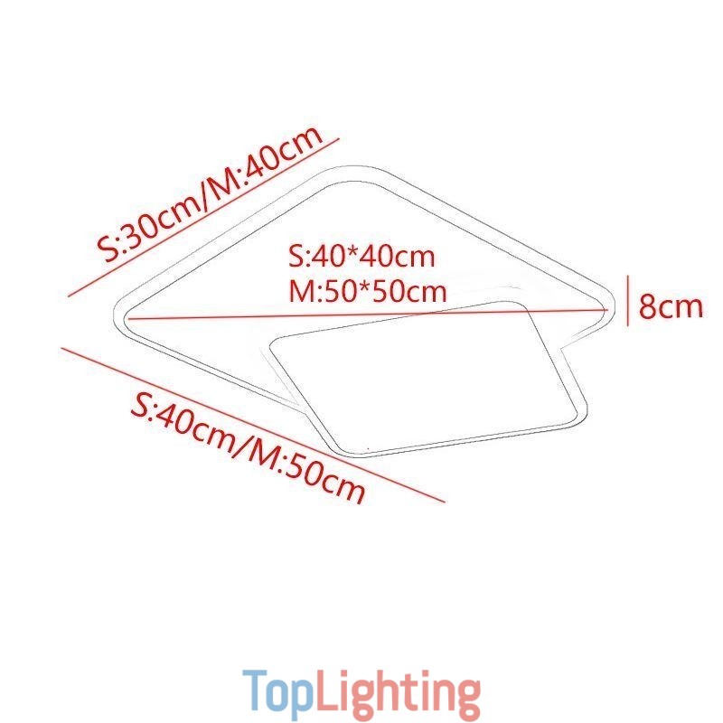 Flush Mount Double Square Ceiling Light