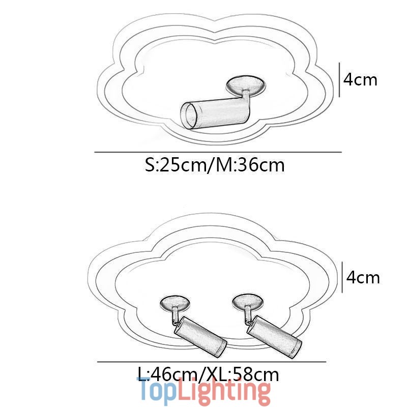 Flush Mount Acrylic Flower Shape Ceiling Light Spotlight