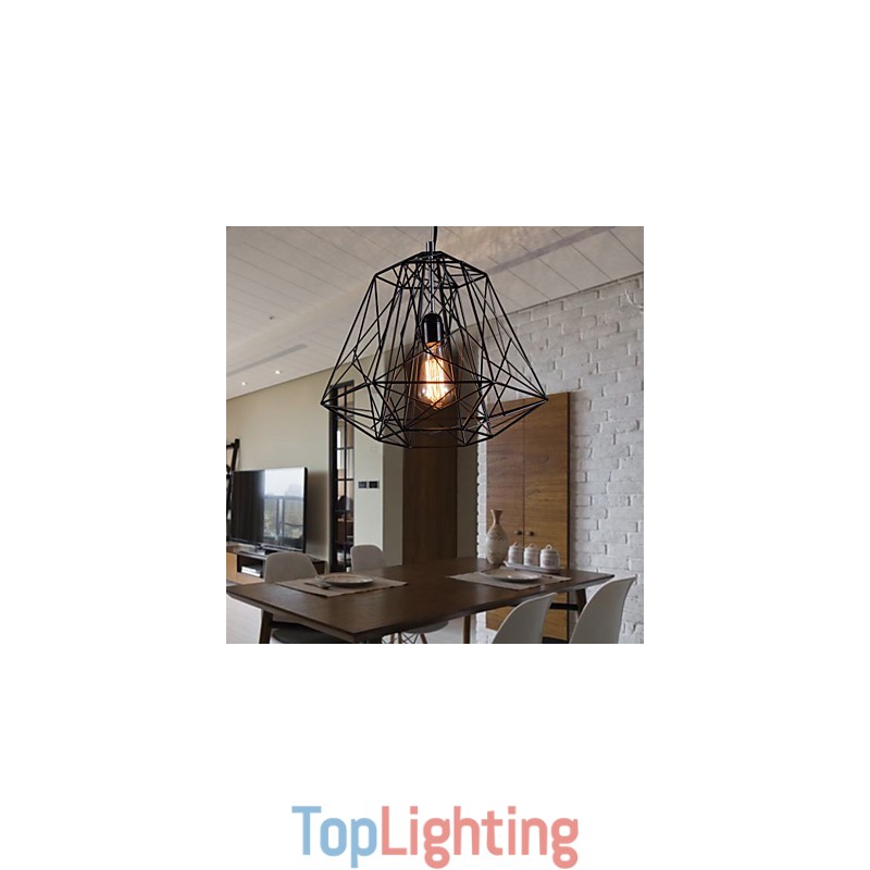 Pendant in Black Plait Lampshade