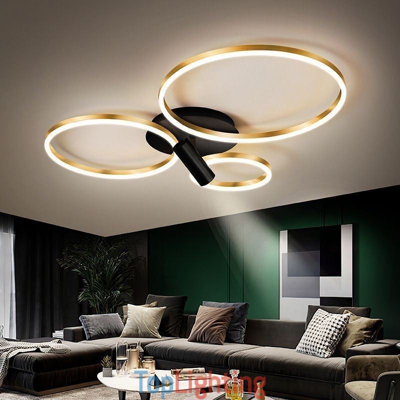 Ceiling Lamp Brushed Gold Halo Ring Lighting Spotlight