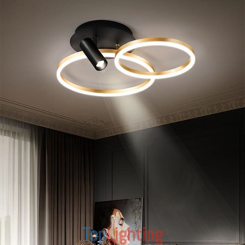 Ceiling Lamp Brushed Gold Halo Ring Lighting Spotlight