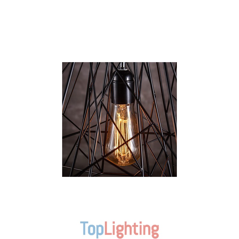 Pendant in Black Plait Lampshade