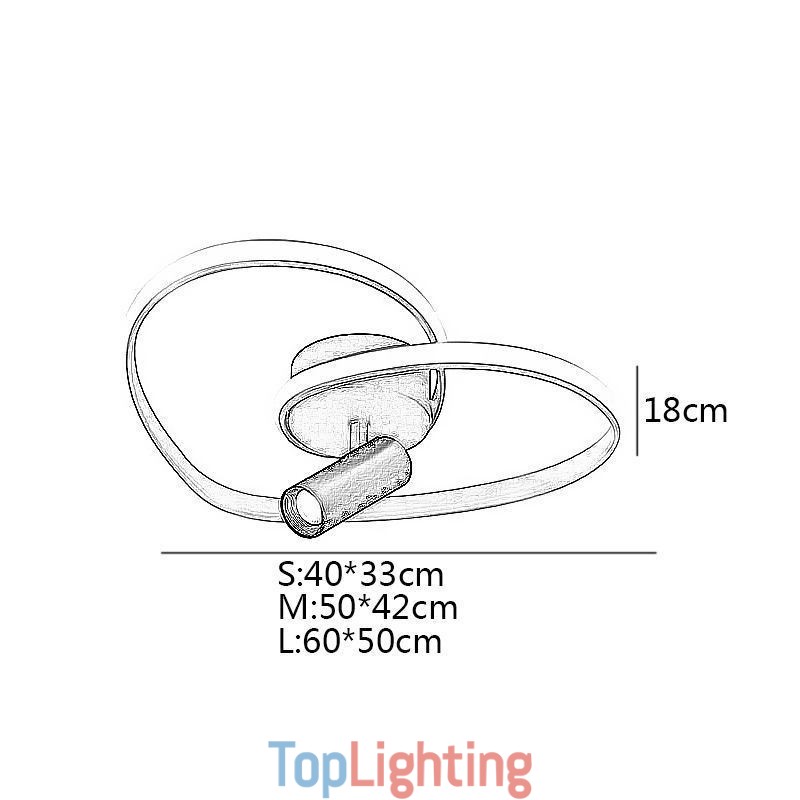 Flush Mount Brushed Gold Heart Shape Lighting Spotlight