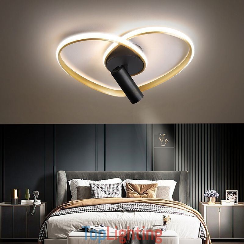 Flush Mount Brushed Gold Heart Shape Lighting Spotlight
