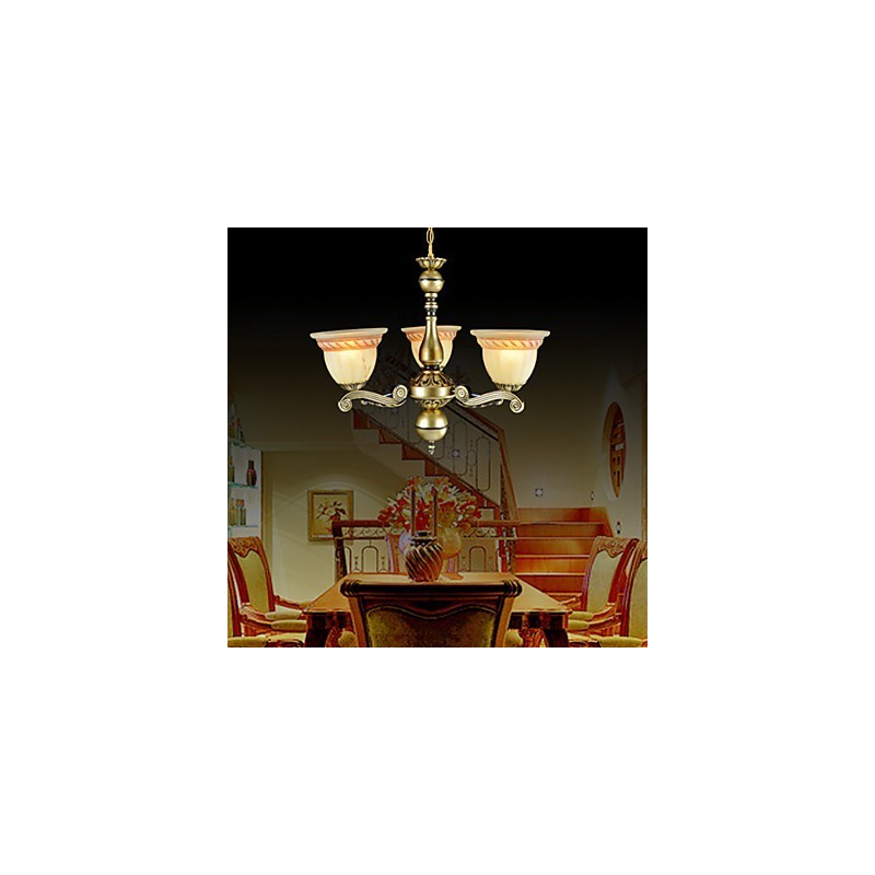 Chandelier Three Lights Bronze European Retro Classic