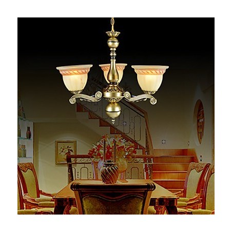 Chandelier Three Lights Bronze European Retro Classic