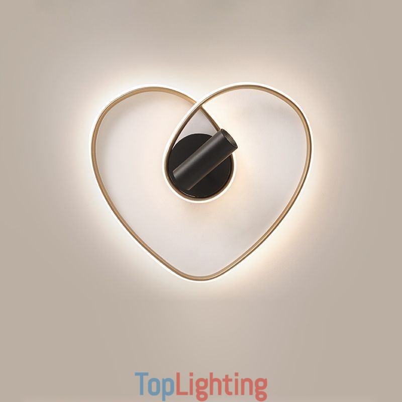 Flush Mount Brushed Gold Heart Shape Lighting Spotlight