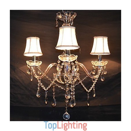 Modern Splendid 3 Lights Chandelier With Crystal Arm Modern Splendid 3 Lights Chandelier With Crystal Arm
