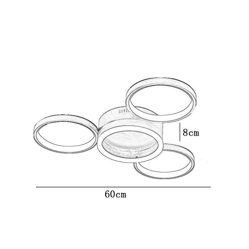 4 Ring Flush Mount Ceiling Light