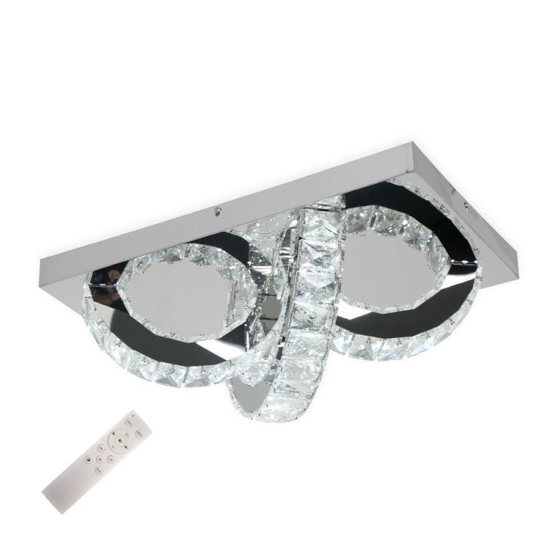 Semi Ring Flush Mount Crystal Ceiling Light