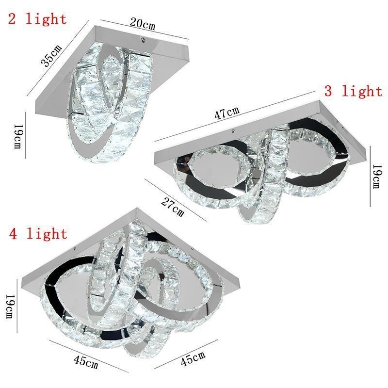 Semi Ring Flush Mount Crystal Ceiling Light