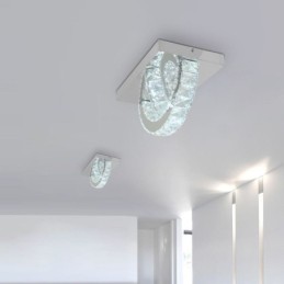 Semi Ring Flush Mount Crystal Ceiling Light