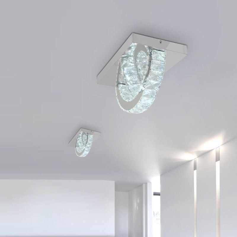 Semi Ring Flush Mount Crystal Ceiling Light