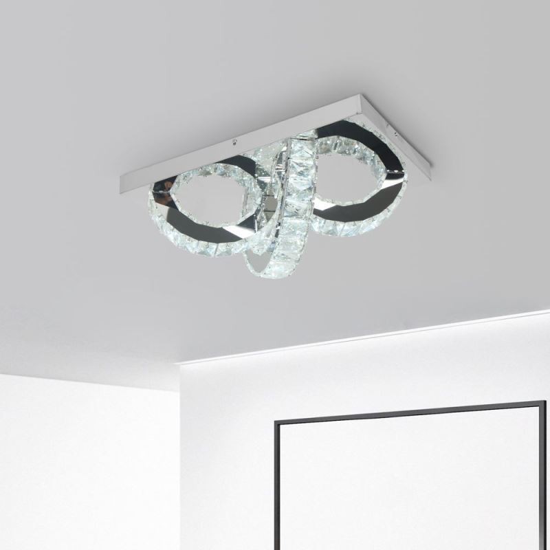 Semi Ring Flush Mount Crystal Ceiling Light