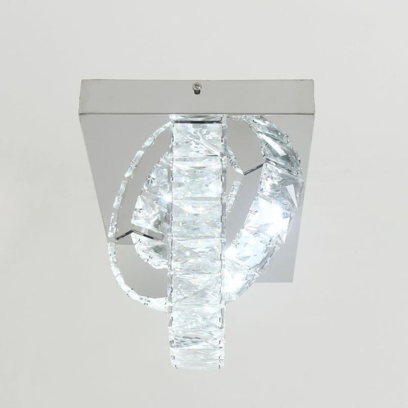 Semi Ring Flush Mount Crystal Ceiling Light