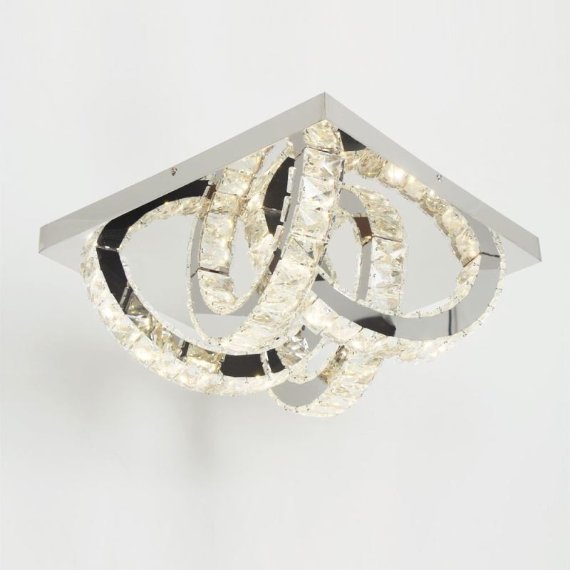 Semi Ring Flush Mount Crystal Ceiling Light