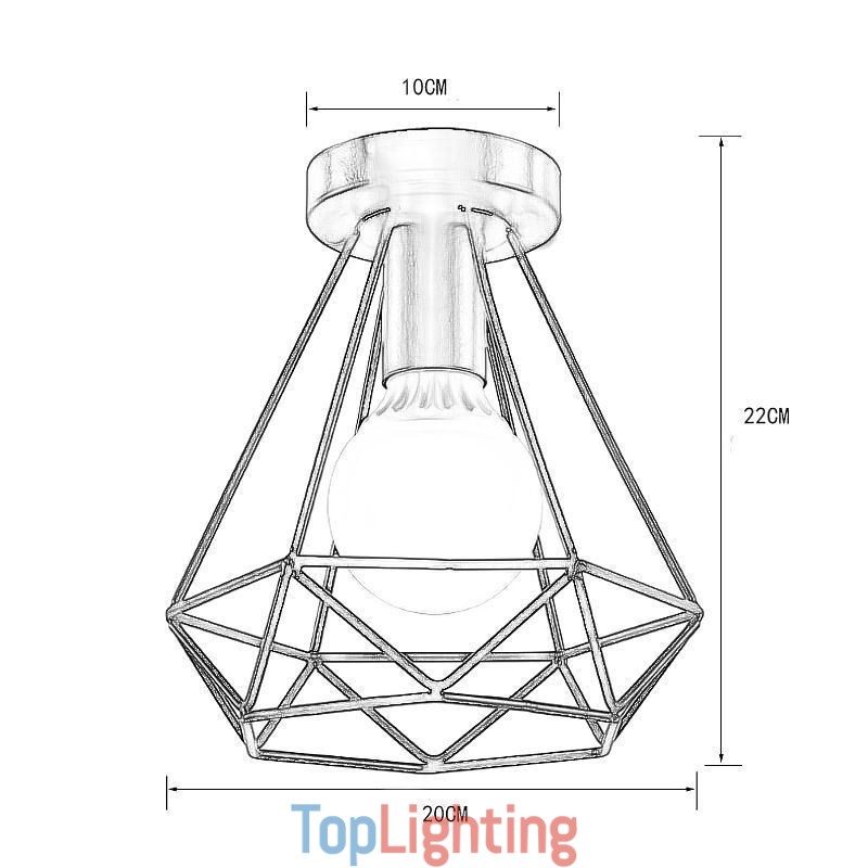 Diamond Shaped Flush Mount Ceiling Light