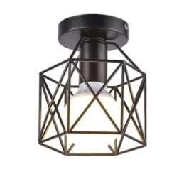 Metal Cage Flush Mount Ceiling Light