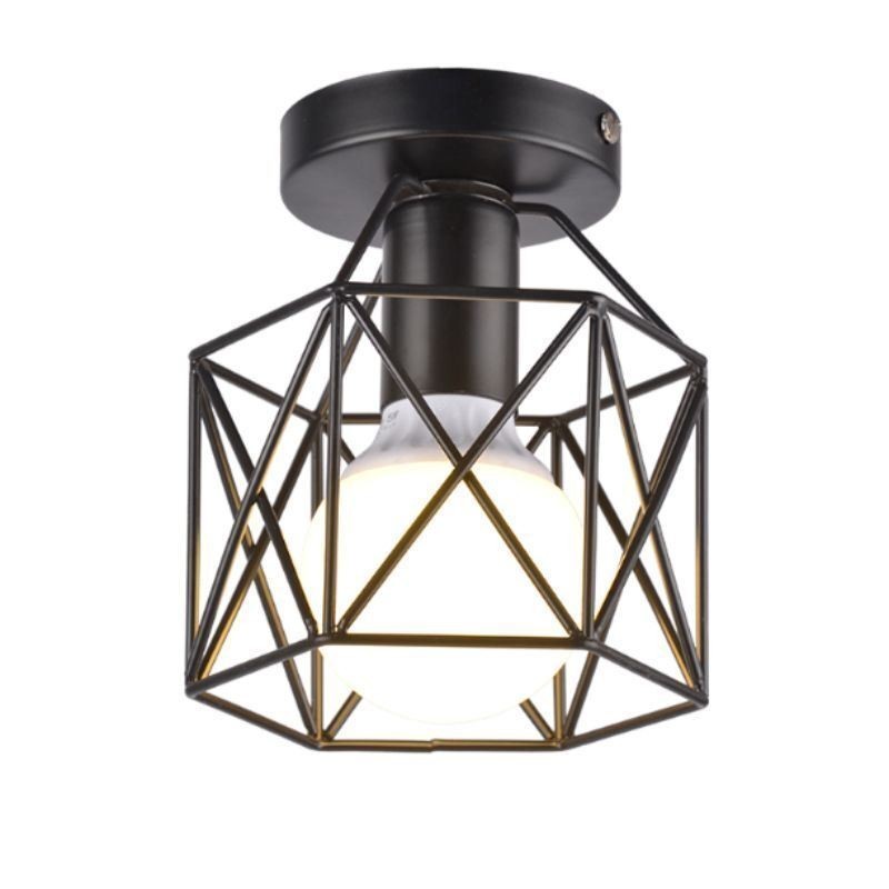 Metal Cage Flush Mount Ceiling Light