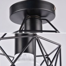 Metal Cage Flush Mount Ceiling Light