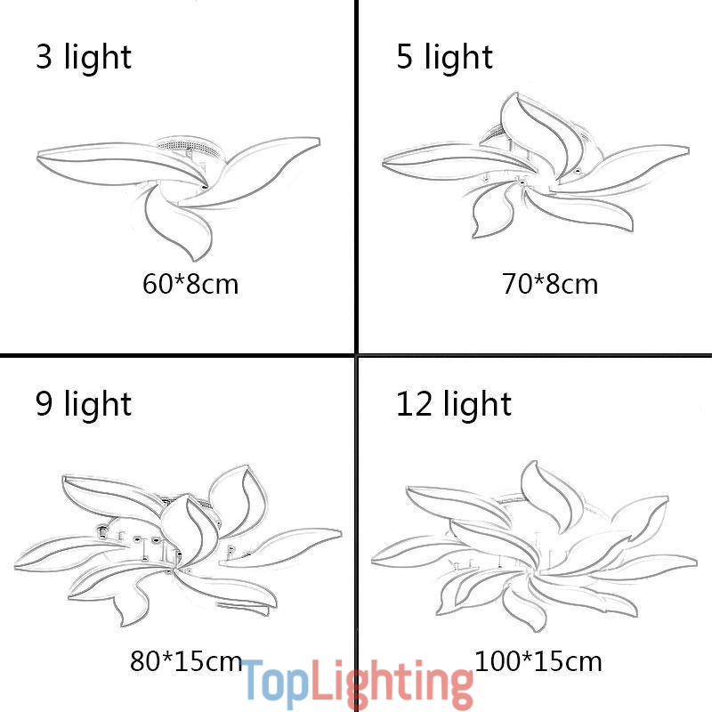 Acrylic Petal Flush Mount Ceiling Light