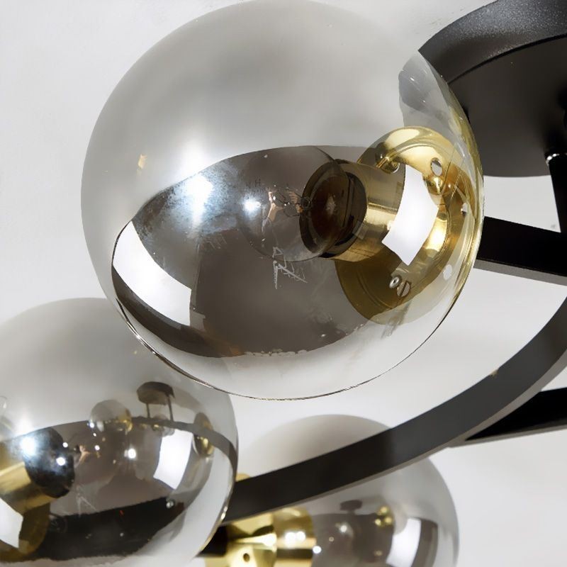 Modern Minimalist Branch Flush Mount Glass Globe Ceiling Light