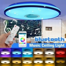 Flush Mount Colorful Ceiling Light with Bluetooth Music Speaker Timing Function