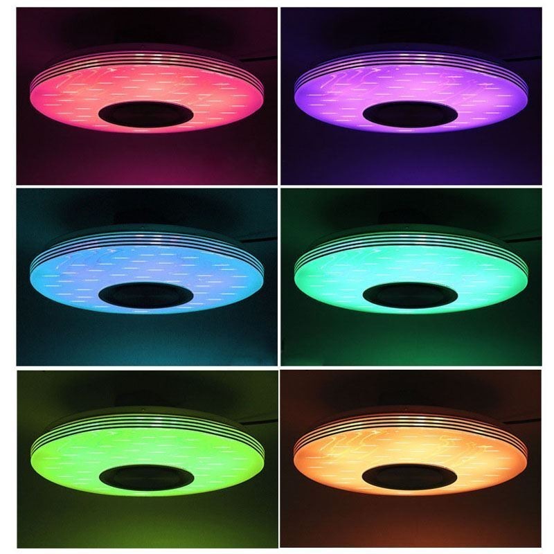 Flush Mount Ceiling Light Decorative Lamp Remote APP Control Bluetooth Music Speaker Lamp